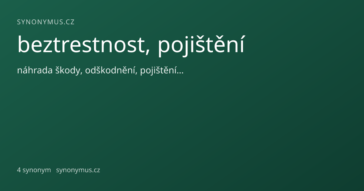 Náhled odkazu: beztrestnost, pojištění