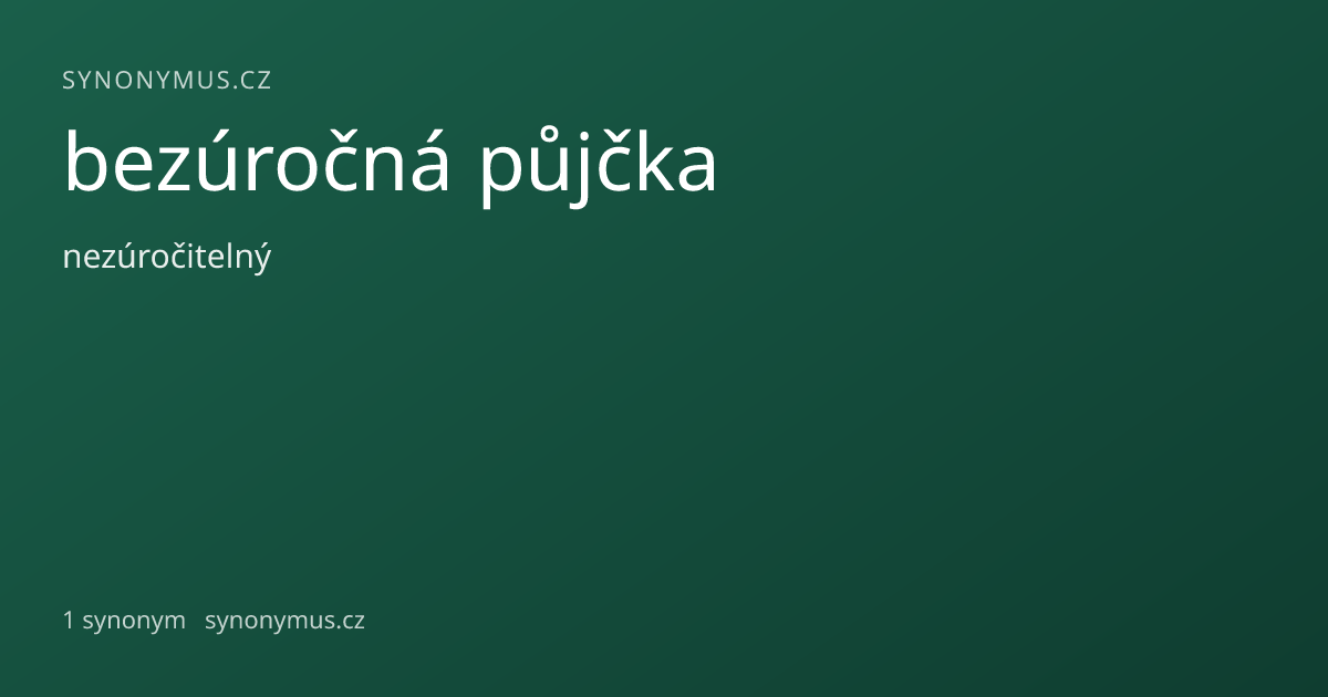 Náhled odkazu: bezúročná půjčka