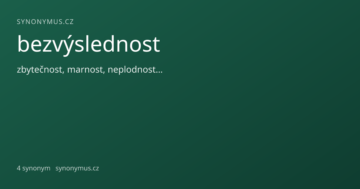 Náhled odkazu: bezvýslednost