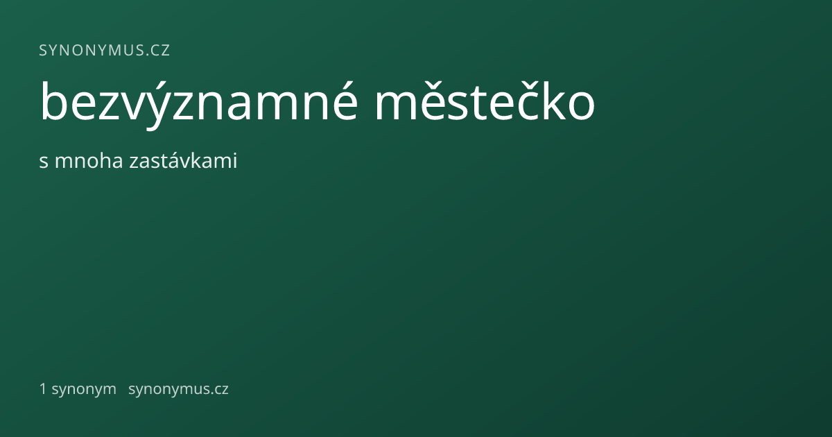 Náhled odkazu: bezvýznamné městečko