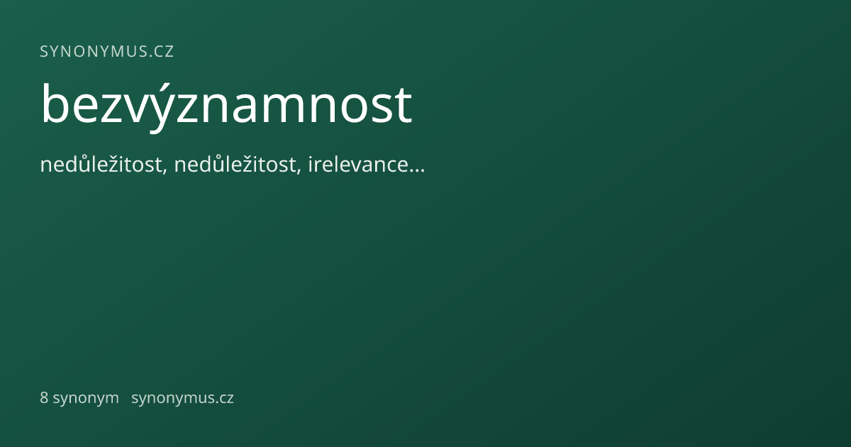Náhled odkazu: bezvýznamnost