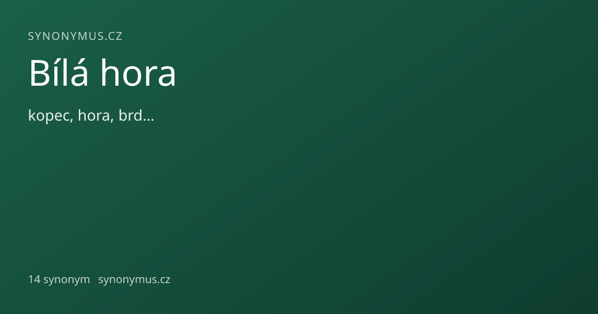 Náhled odkazu: Bílá hora