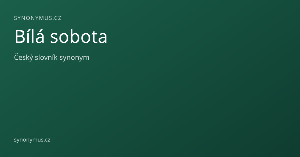 Náhled odkazu: Bílá sobota