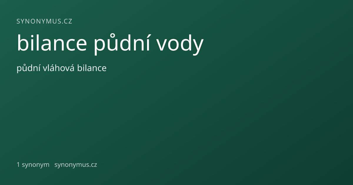 Náhled odkazu: bilance půdní vody