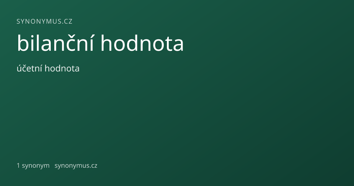 Náhled odkazu: bilanční hodnota