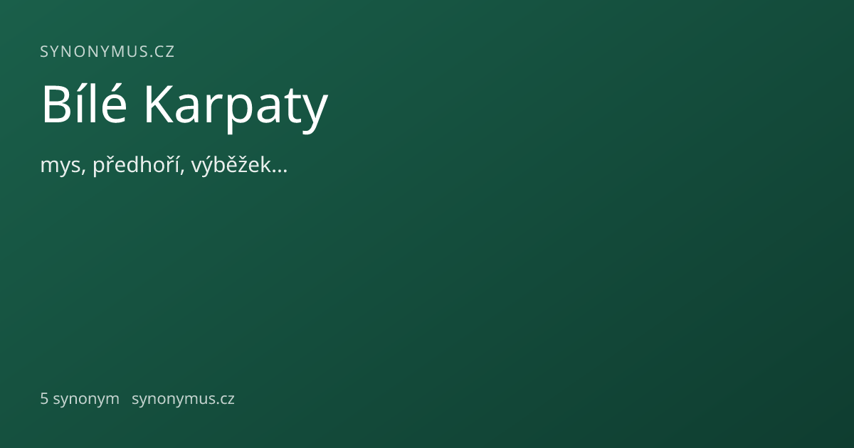 Náhled odkazu: Bílé Karpaty