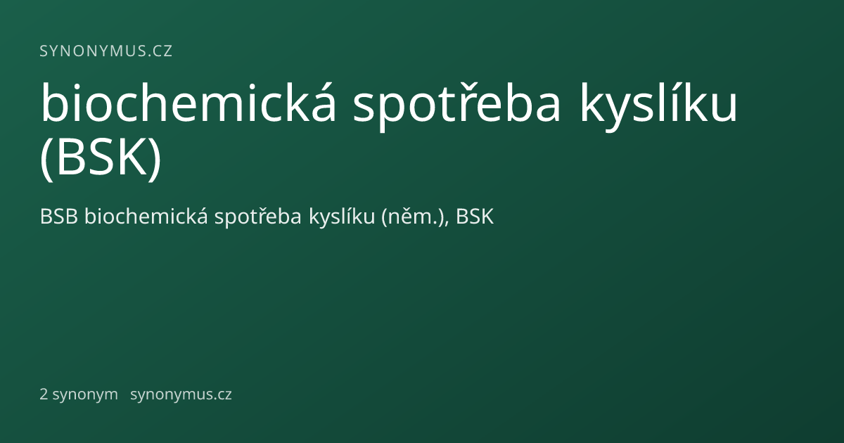 Náhled odkazu: biochemická spotřeba kyslíku (BSK)