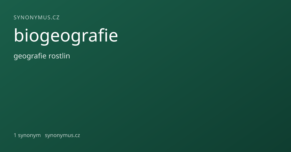 Náhled odkazu: biogeografie