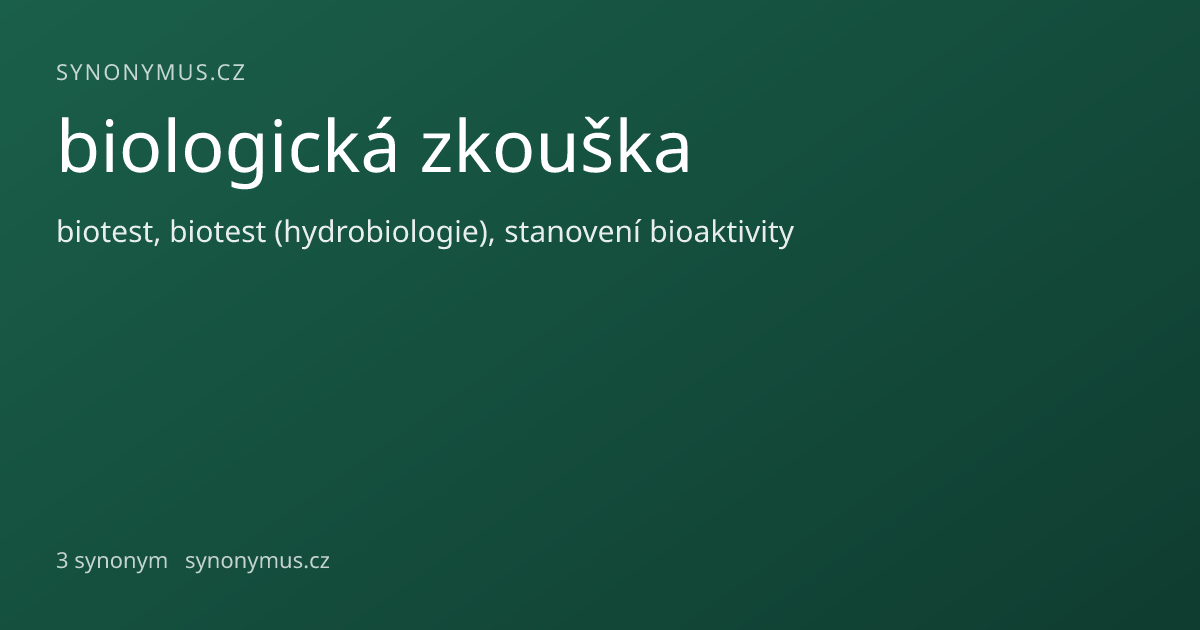 Náhled odkazu: biologická zkouška