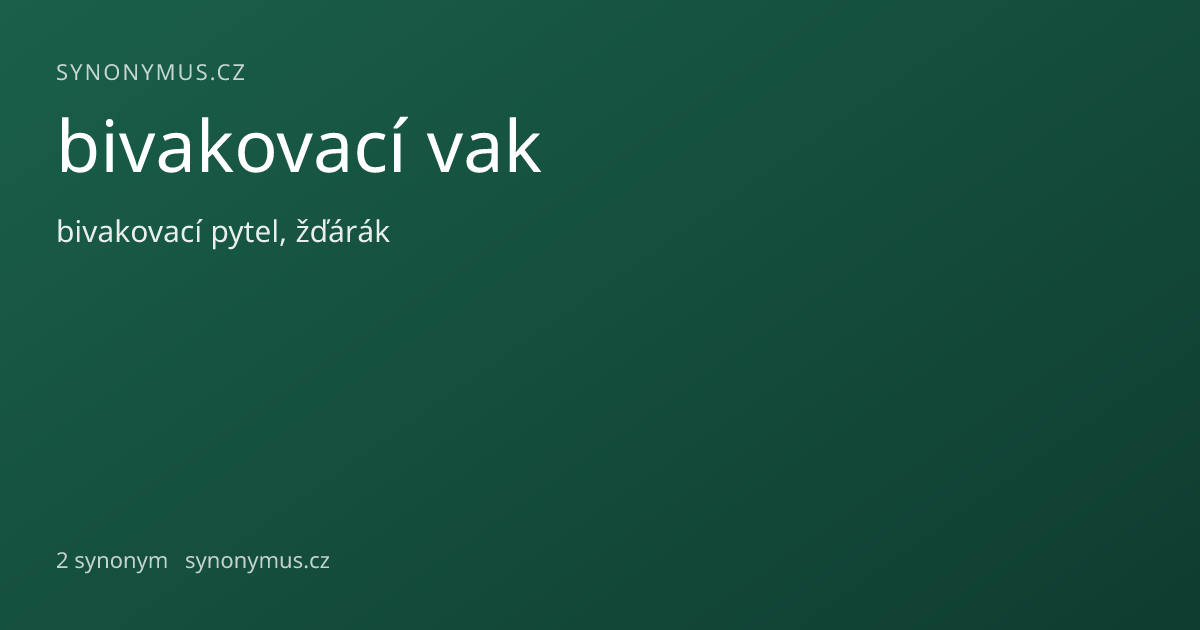 Náhled odkazu: bivakovací vak