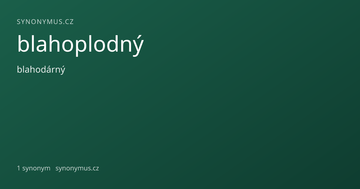 Náhled odkazu: blahoplodný