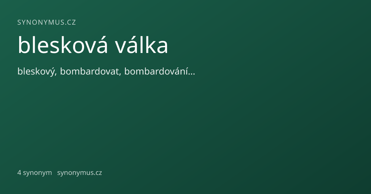 Náhled odkazu: blesková válka