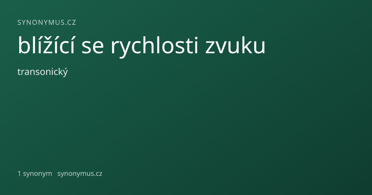 Náhled odkazu: blížící se rychlosti zvuku
