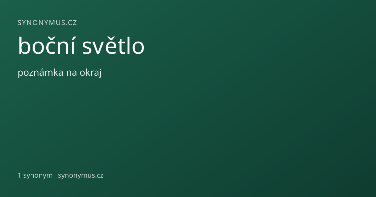 Náhled odkazu: boční světlo