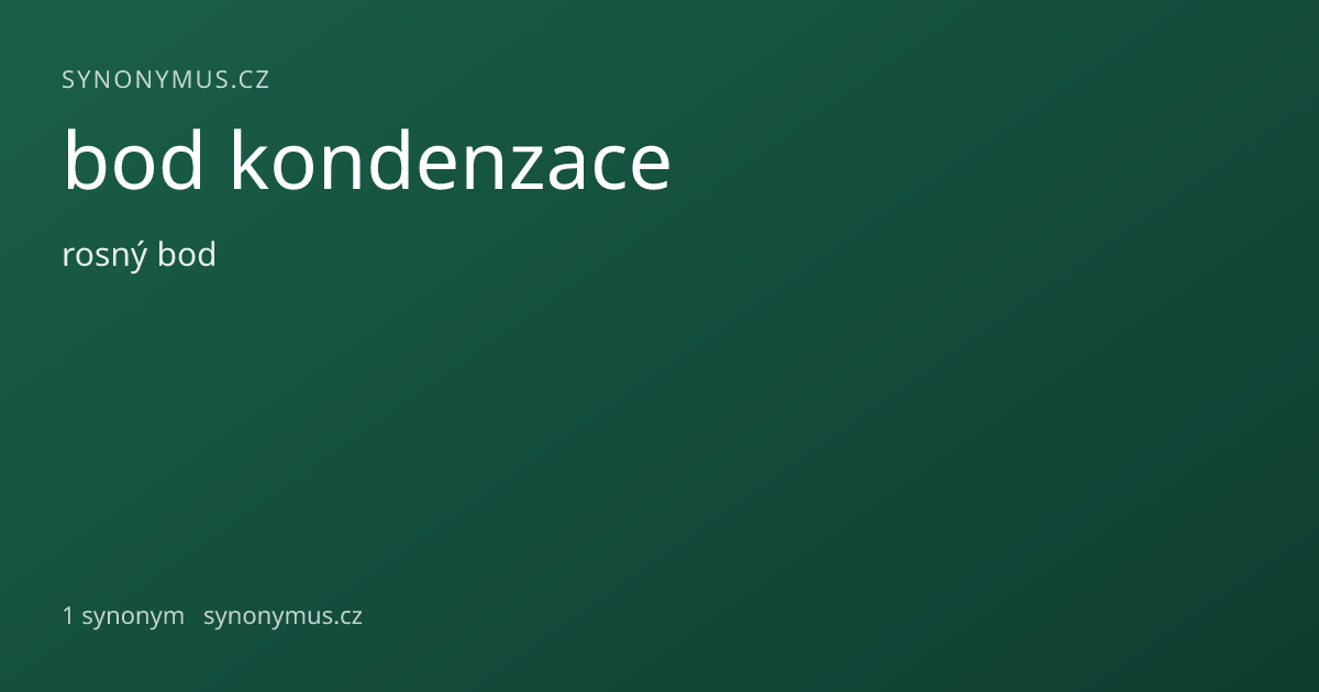 Náhled odkazu: bod kondenzace