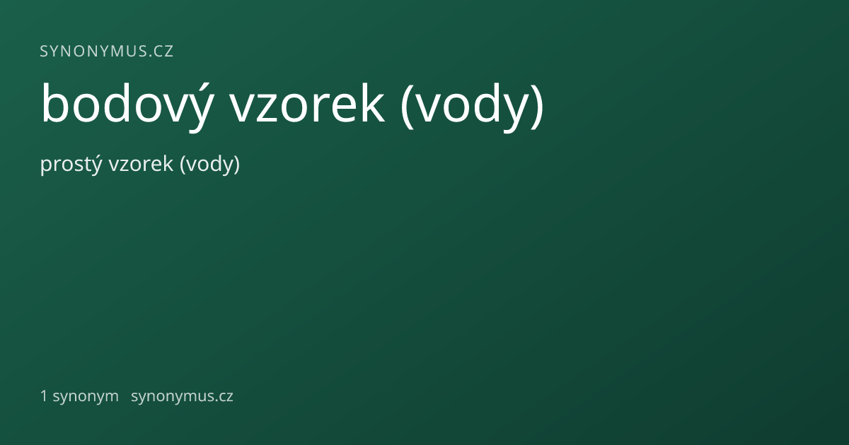 Náhled odkazu: bodový vzorek (vody)