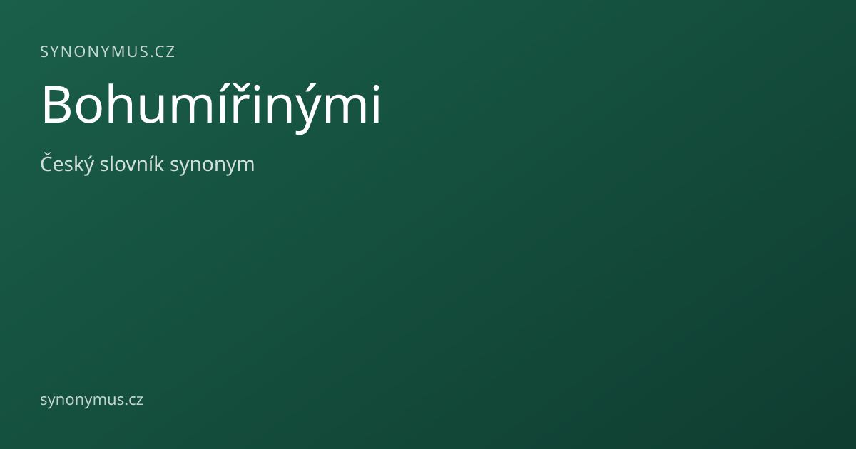 Náhled odkazu: Bohumířinými