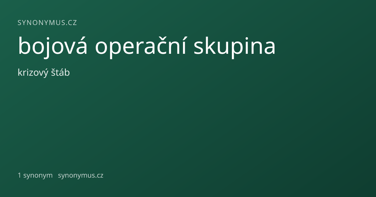 Náhled odkazu: bojová operační skupina