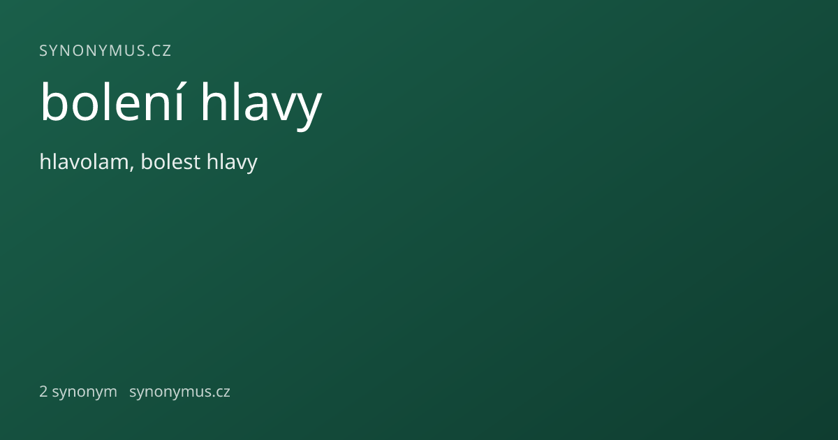 Náhled odkazu: bolení hlavy