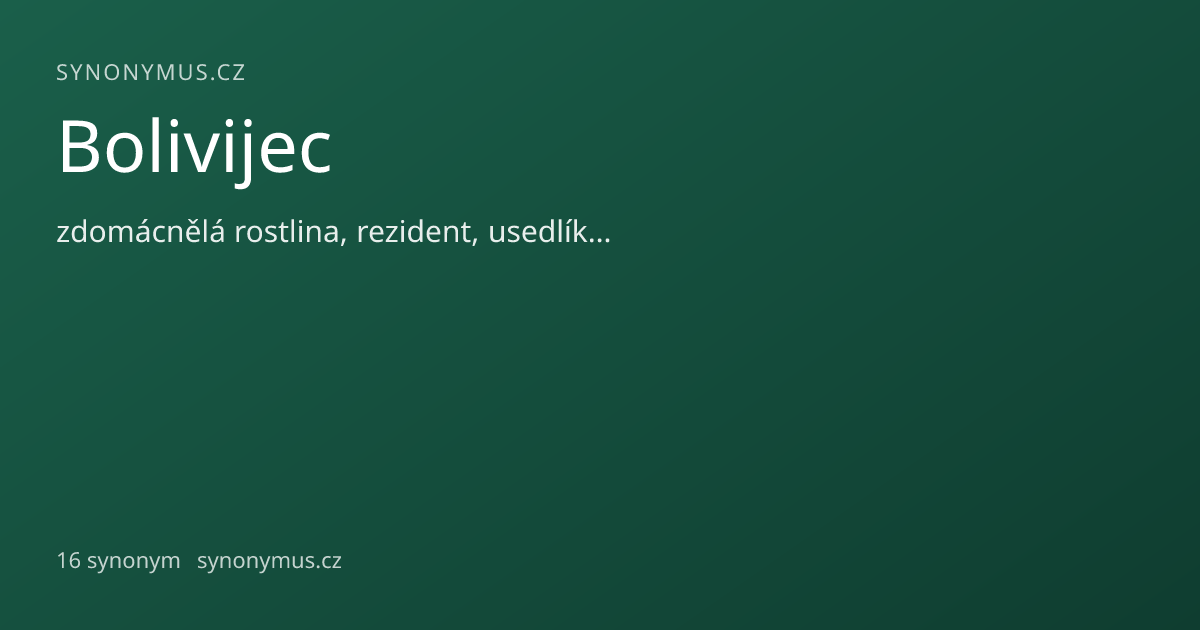Náhled odkazu: Bolivijec