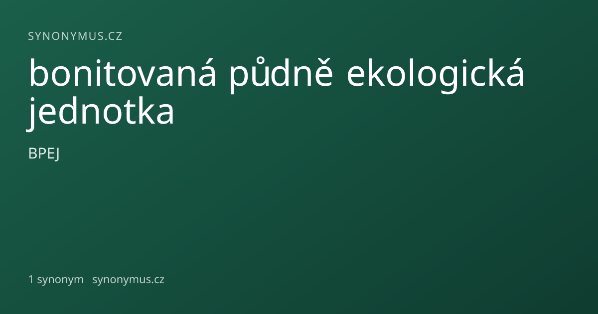 Náhled odkazu: bonitovaná půdně ekologická jednotka