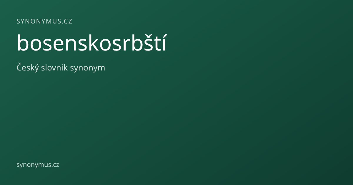 Náhled odkazu: bosenskosrbští