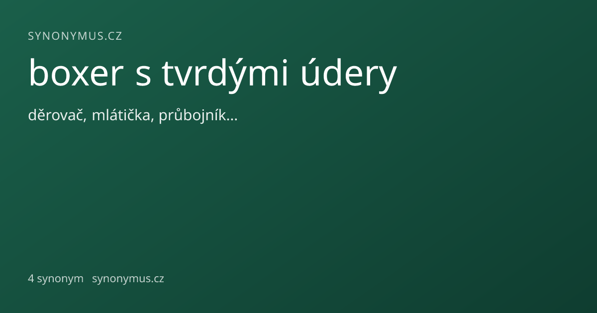 Náhled odkazu: boxer s tvrdými údery