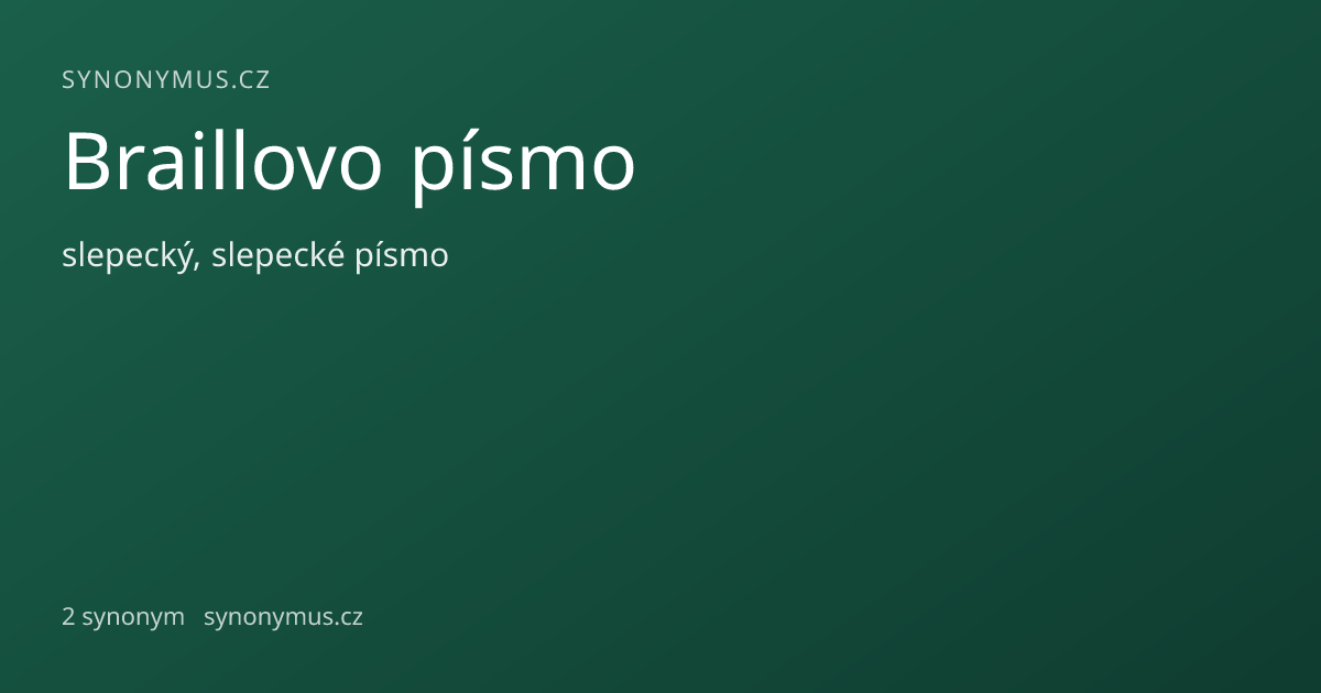 Náhled odkazu: Braillovo písmo