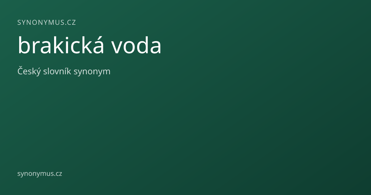 Náhled odkazu: brakická voda