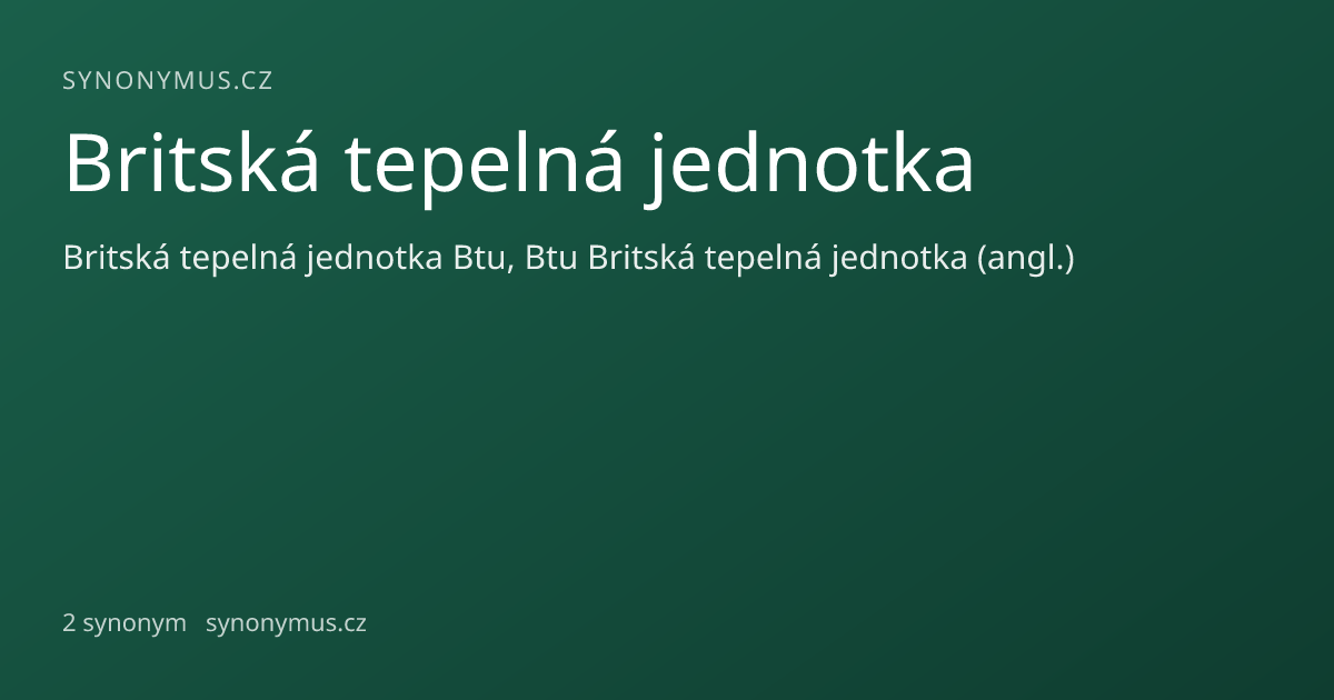 Náhled odkazu: Britská tepelná jednotka