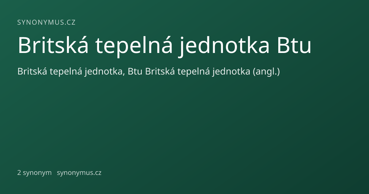 Náhled odkazu: Britská tepelná jednotka Btu