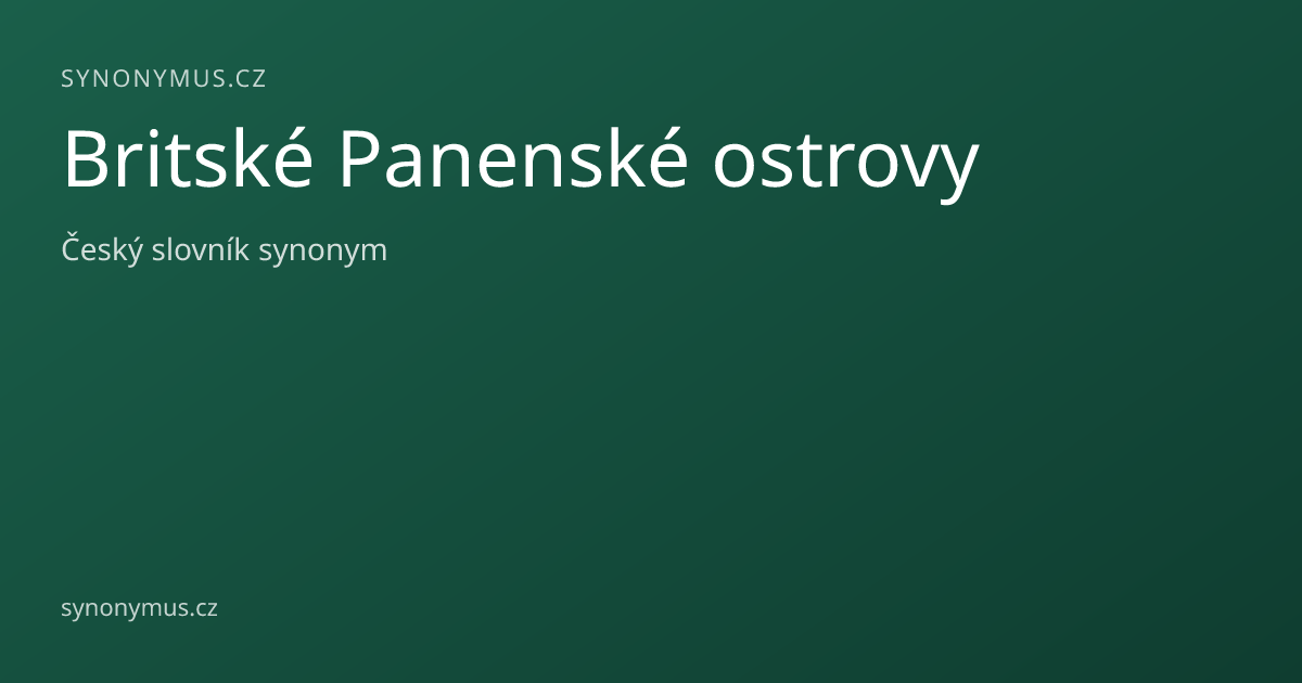 Náhled odkazu: Britské Panenské ostrovy