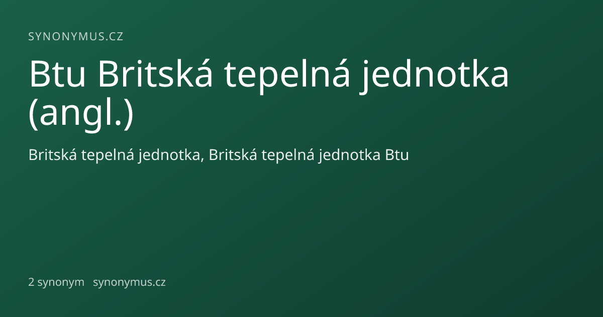 Náhled odkazu: Btu Britská tepelná jednotka (angl.)