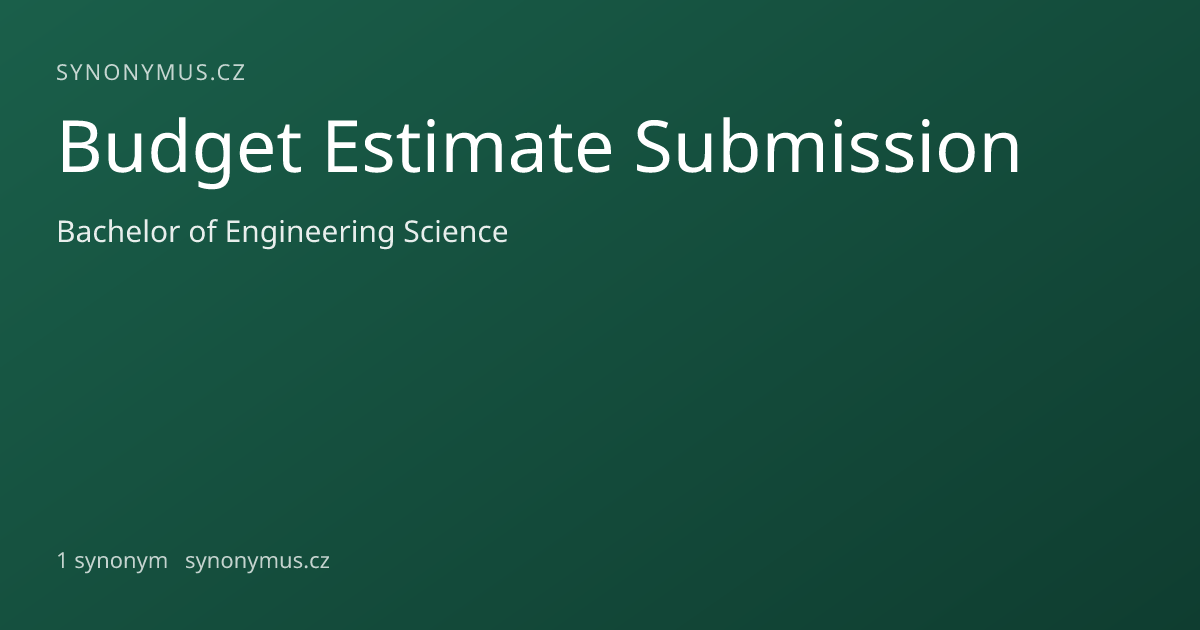 Náhled odkazu: Budget Estimate Submission
