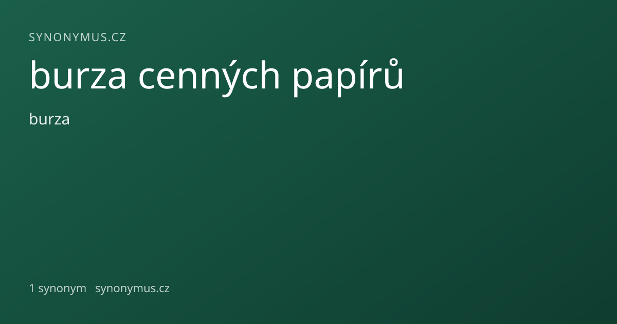 Náhled odkazu: burza cenných papírů