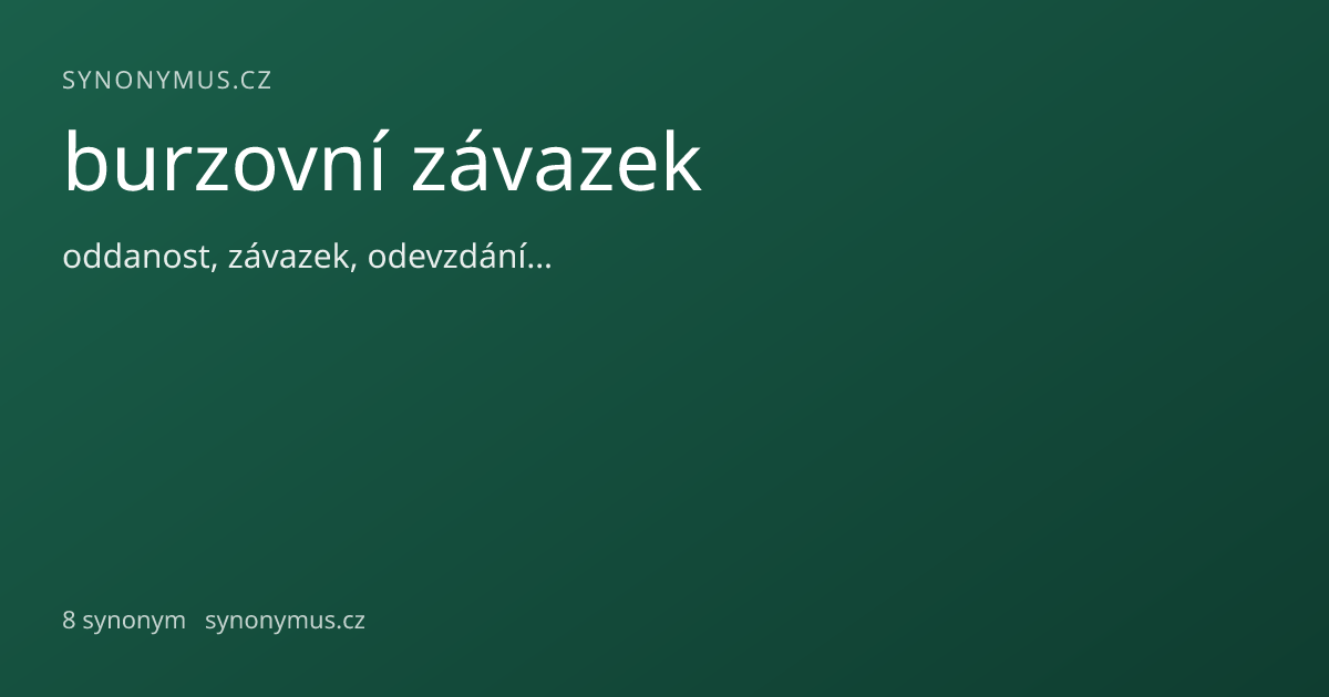 Náhled odkazu: burzovní závazek