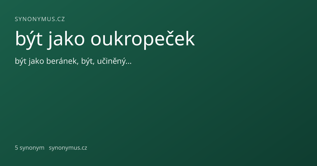 Náhled odkazu: být jako oukropeček