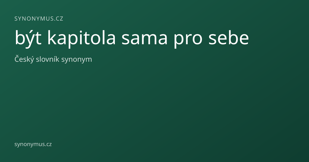 Náhled odkazu: být kapitola sama pro sebe