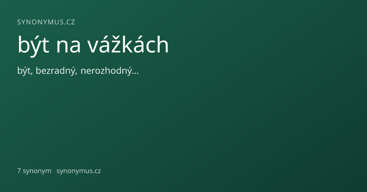 Náhled odkazu: být na vážkách