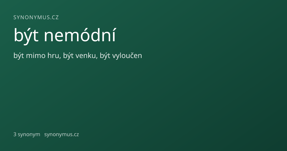 Náhled odkazu: být nemódní