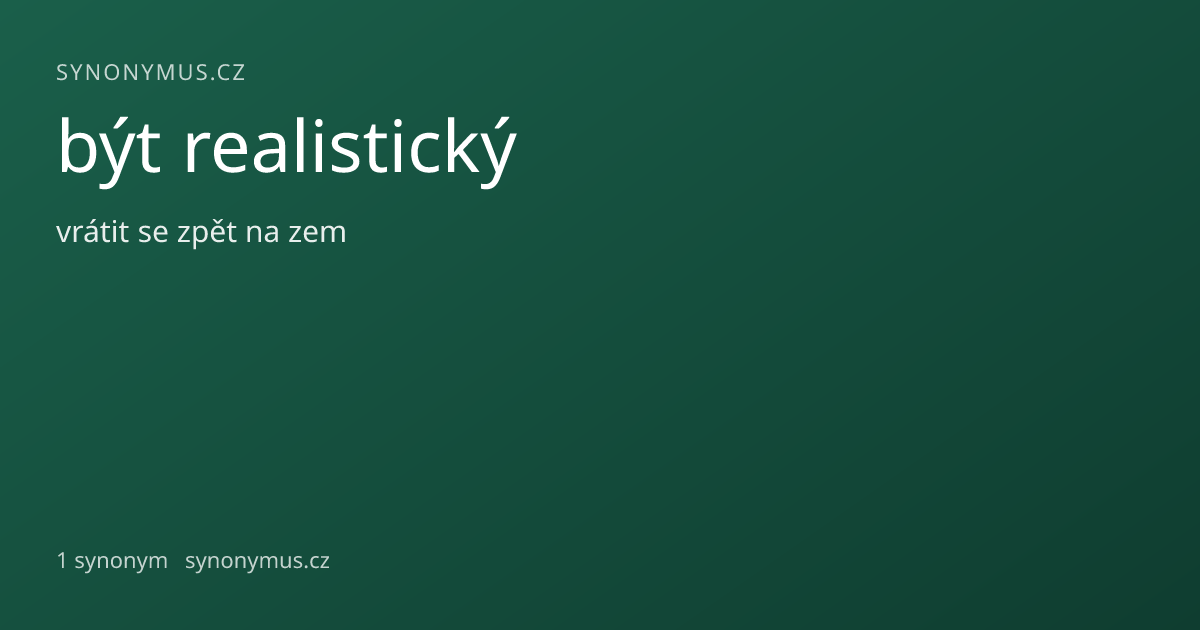 Náhled odkazu: být realistický