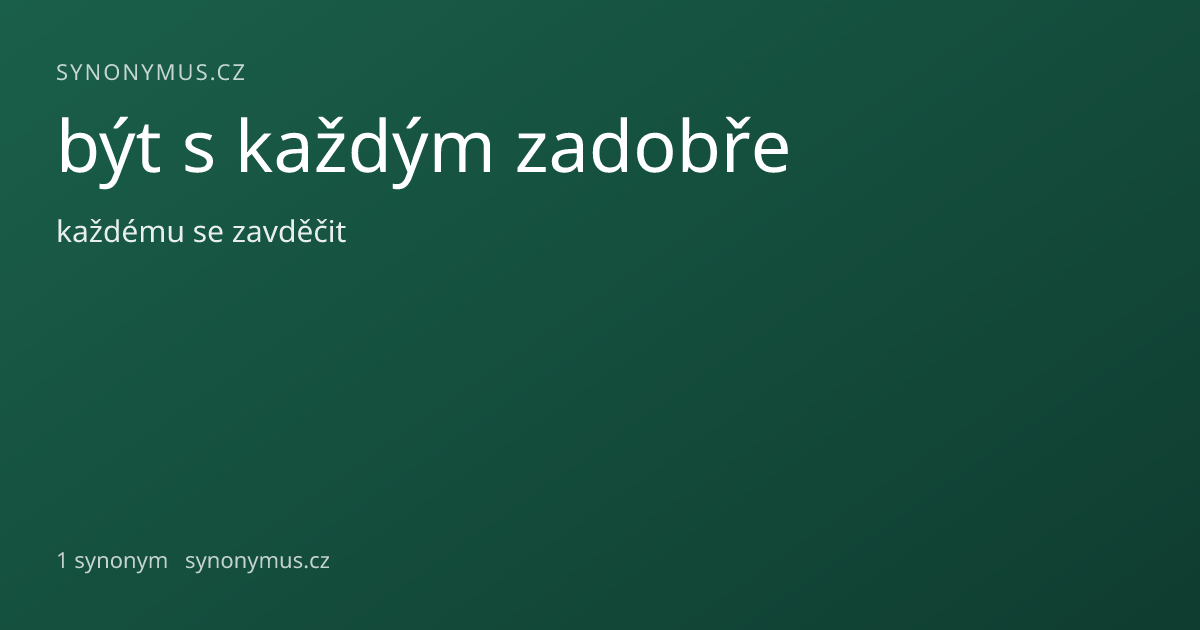 Náhled odkazu: být s každým zadobře