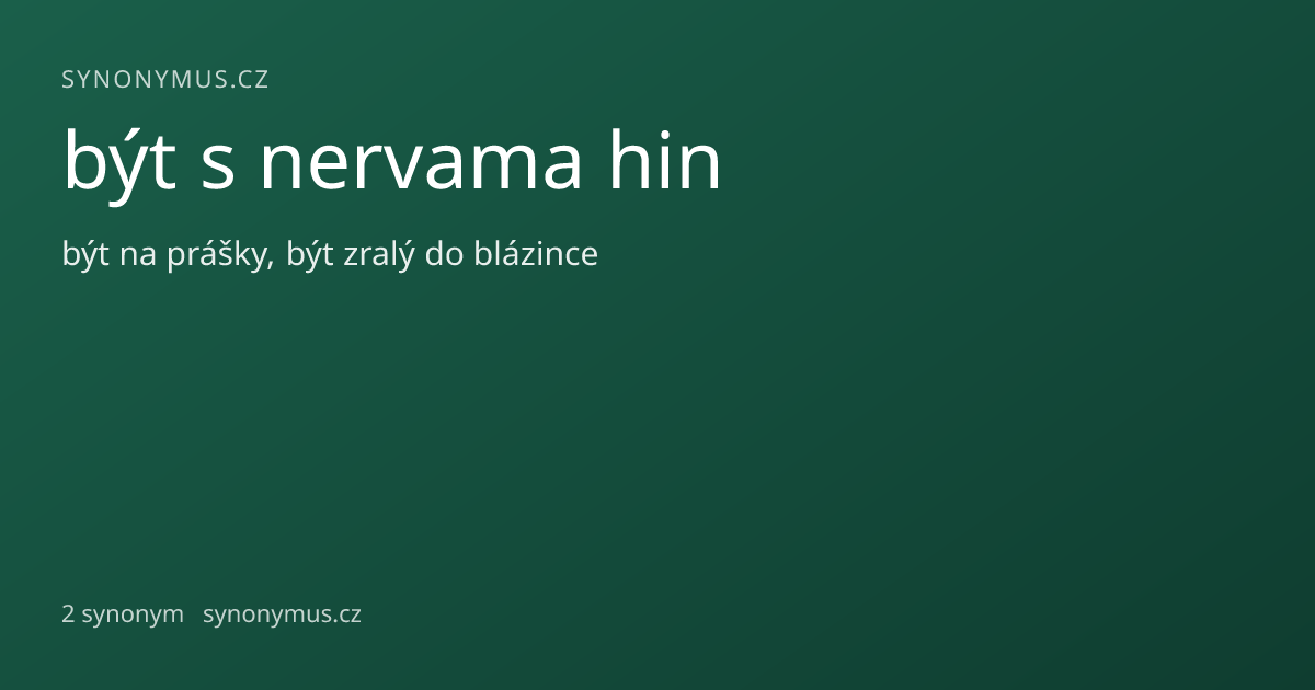 Náhled odkazu: být s nervama hin
