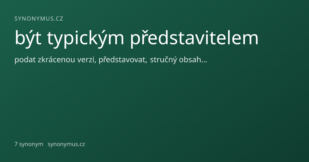 Náhled odkazu: být typickým představitelem