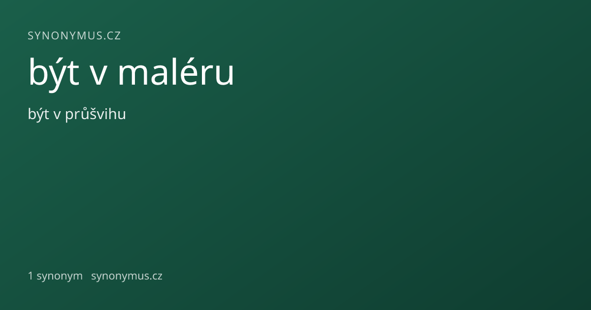 Náhled odkazu: být v maléru