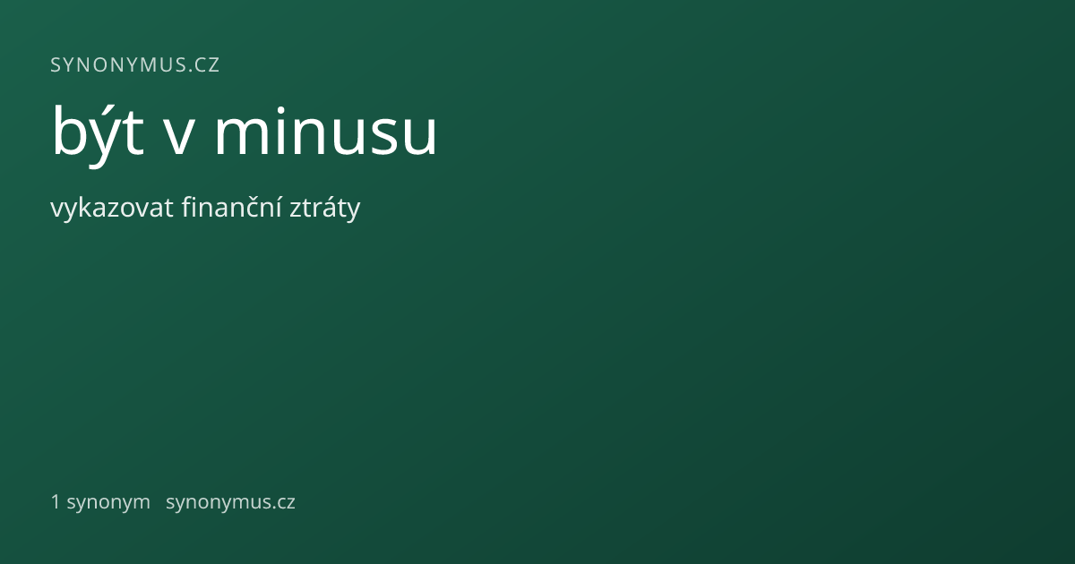 Náhled odkazu: být v minusu