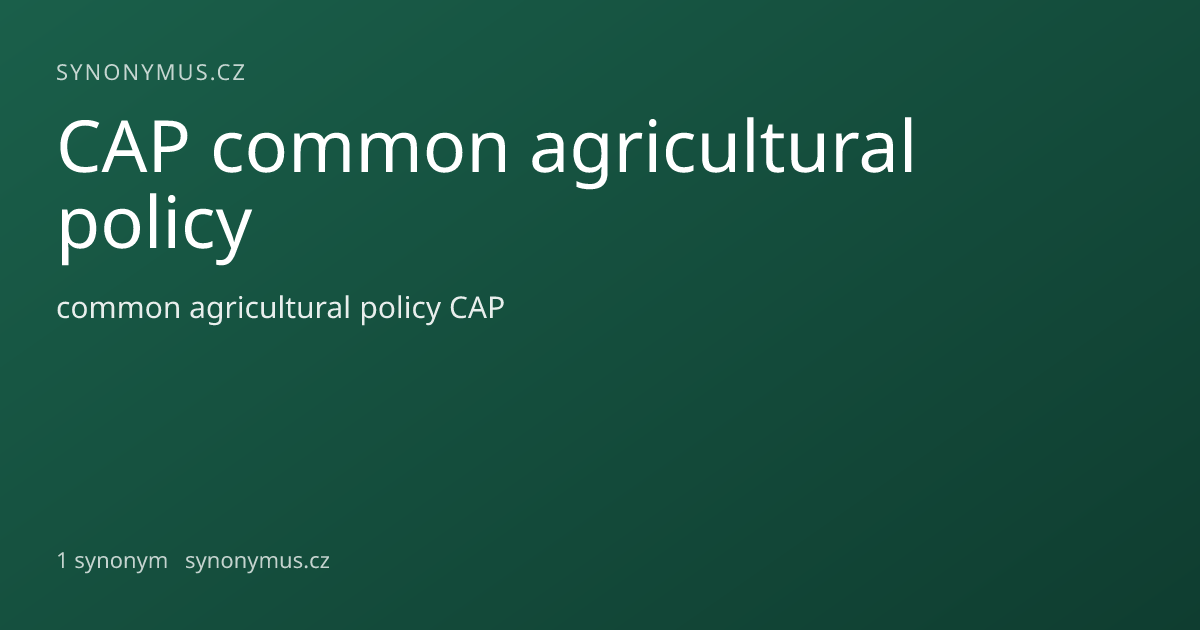 Náhled odkazu: CAP common agricultural policy