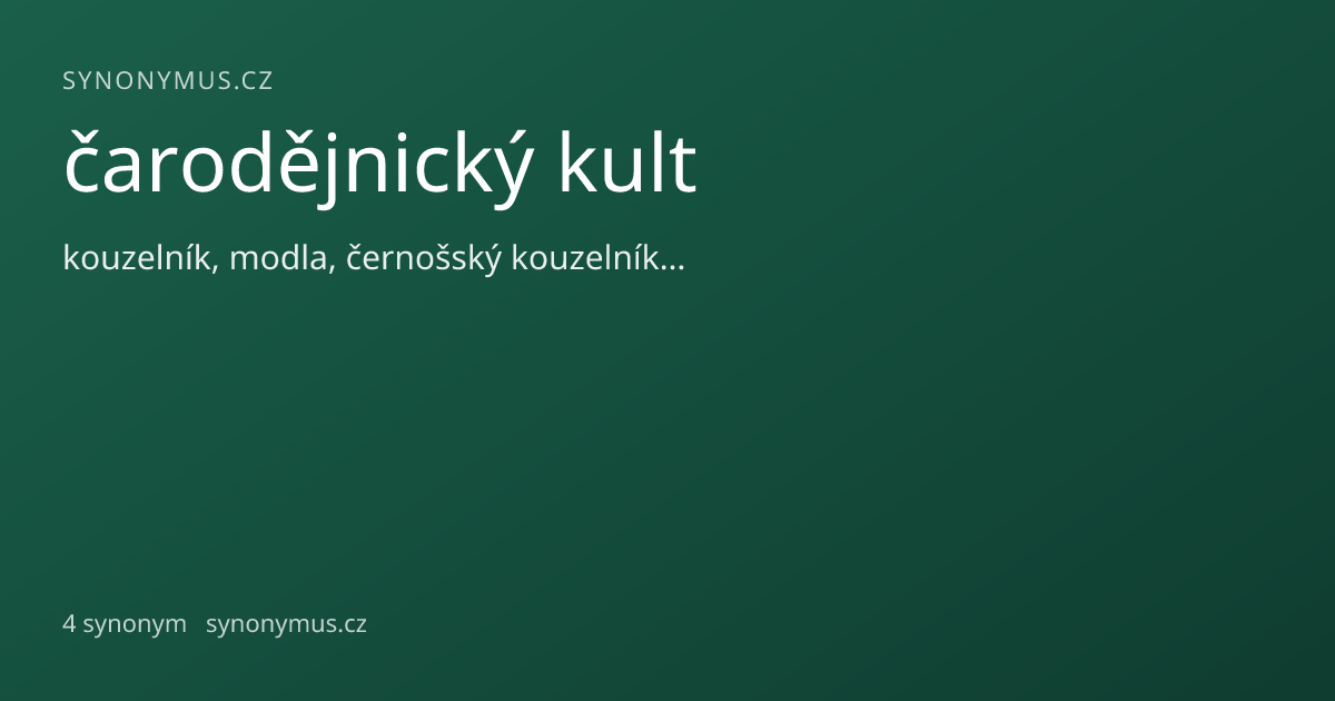 Náhled odkazu: čarodějnický kult
