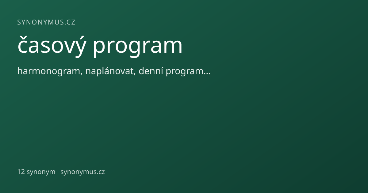 Náhled odkazu: časový program