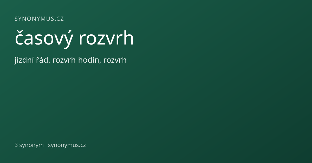 Náhled odkazu: časový rozvrh